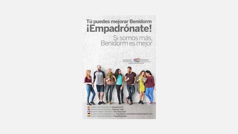 Benidorm inicia una campaña para llegar a los 70.000 empadronados antes de final de año