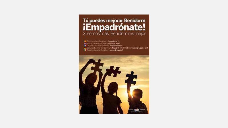 Benidorm inicia una campaña para llegar a los 70.000 empadronados antes de final de año