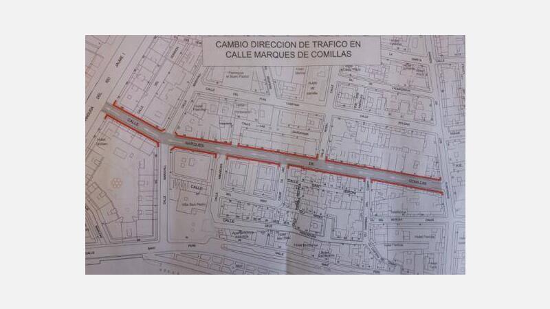 Movilidad cambia la dirección de Marqués de Comillas por la nueva peatonalización de Tomás Ortuño