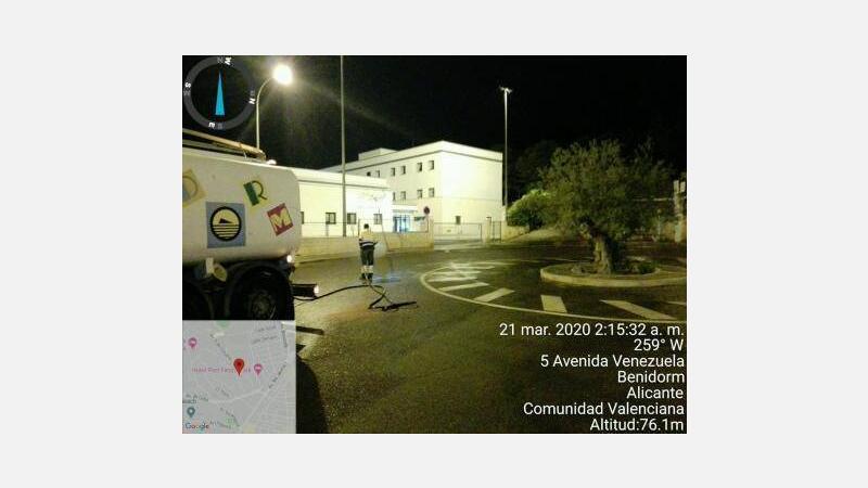 Benidorm pone en marcha una brigada especial de limpieza y desinfección en lugares estratégicos