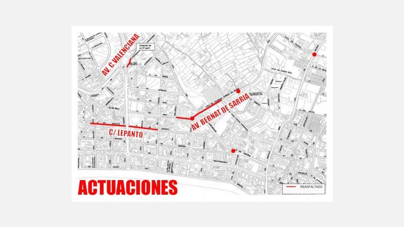 El Plan de Asfaltado se adentra en las calles Lepanto, Ibiza, Cuenca y en la Avenida Bernat de Sarrià