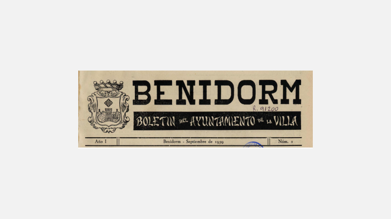 Imagen portada Boletín Municipal de la Villa de Benidorm