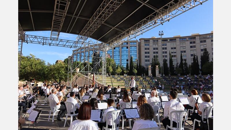 Momento del concierto de la UM en homenaje a Andrés Teuler