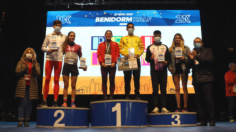 David Magán and Mª Ángeles Magán, winners of Benidorm Half Marathon