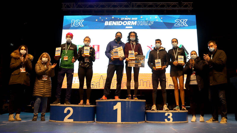 David Magán and Mª Ángeles Magán, winners of Benidorm Half Marathon