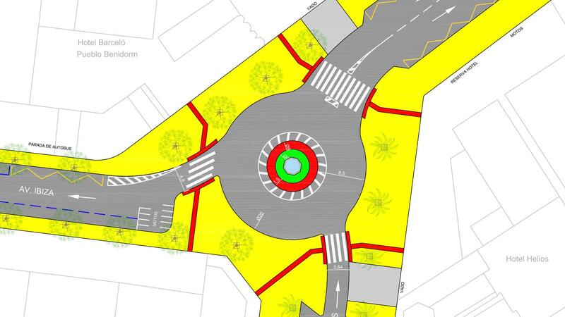 Benidorm mejora la movilidad y accesibilidad con una nueva rotonda en la confluencia de las calles Ibiza, Filipinas y Bernat de Sarrià