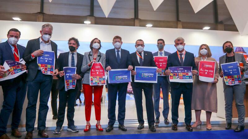El Benidorm Fest, protagonista en la visita oficial de la ministra de Turismo y el presidente Puig al stand de la ciudad