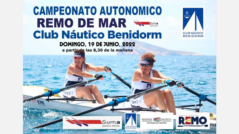 Cartel anunciador del campeonato autonónico de remo que se celebra en Benidorm.