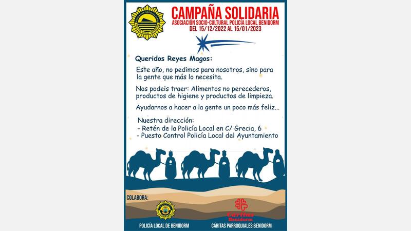 La solidaridad de la Policía Local de Benidorm con los más desfavorecidos en Navidad