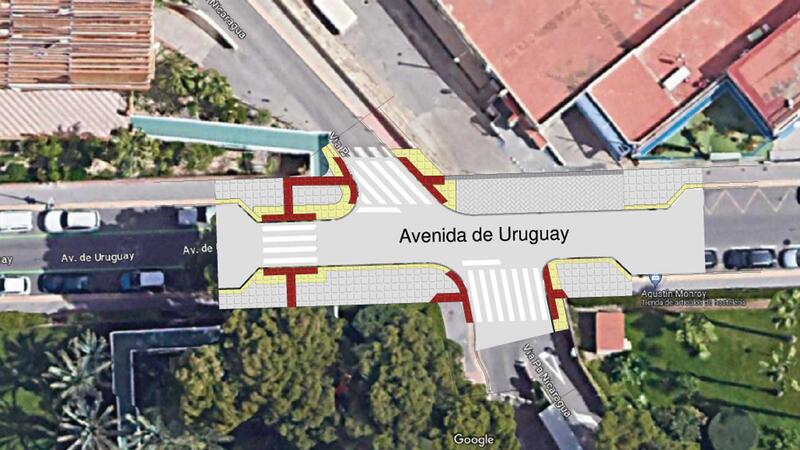 Benidorm mejora la movilidad y seguridad peatonal en la avenida Uruguay y amplía el aparcamiento disuasorio de la calle Cuba