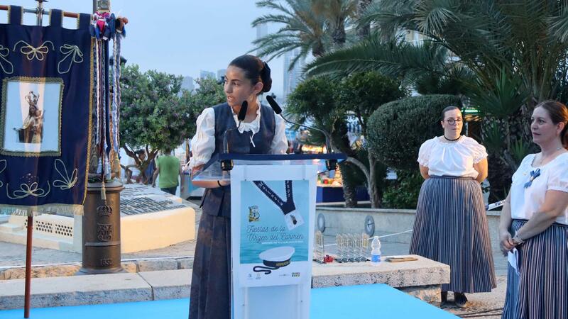 The announcement of Begoña Cano marks the beginning of the festivities of Virgen del Carmen in Benidorm