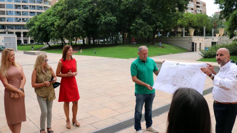 Mobility measures on a map the time it takes to walk from one area of Benidorm to another to promote pedestrian travel
