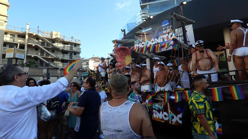 Hundreds of people celebrate Benidorm Pride with a massive parade