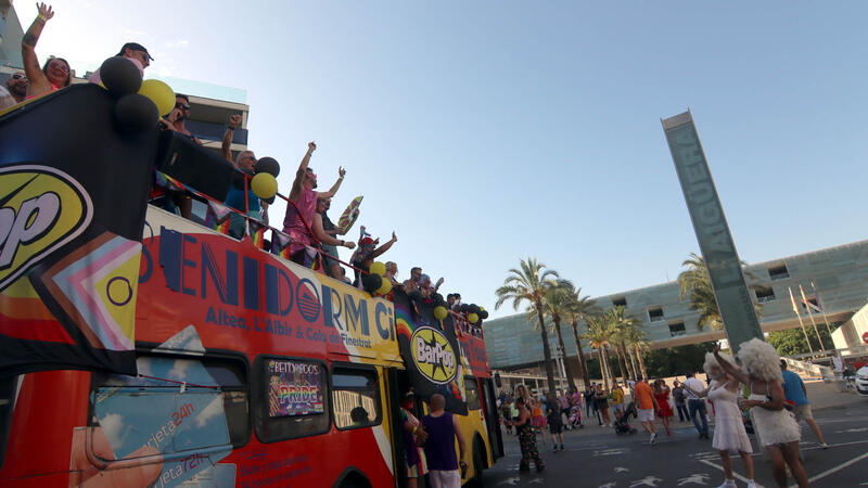 Hundreds of people celebrate Benidorm Pride with a massive parade