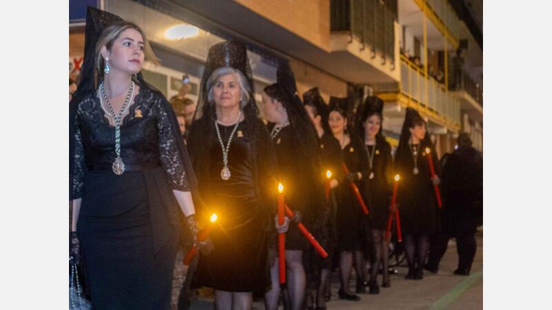 Palm Sunday concludes in Benidorm with the procession of the Brotherhood of Nuestra Señora de la Esperanza y de la Paz