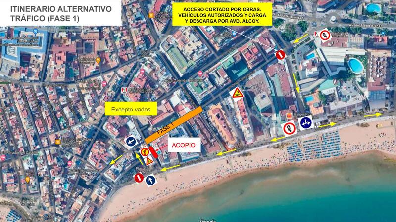 Benidorm begins the renovation works of drinking water and sewage on Pérez Martorell street