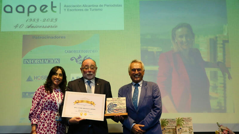 El Benidorm Fest y la gerente de Visit Benidorm, reconocidos en los Premios AAPET Pedro Zaragoza Orts al Turismo