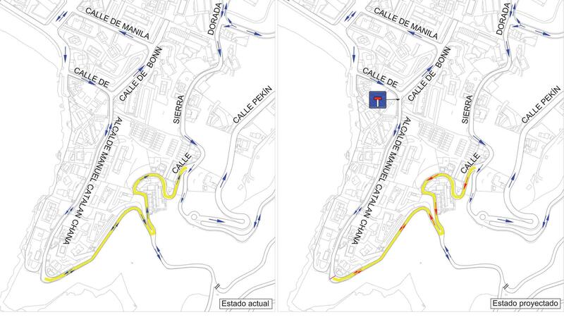 Benidorm cambia el sentido del tráfico de las calles Sierra Dorada y Manuel Catalán para mejorar la movilidad sostenible en la parte alta del Rincón