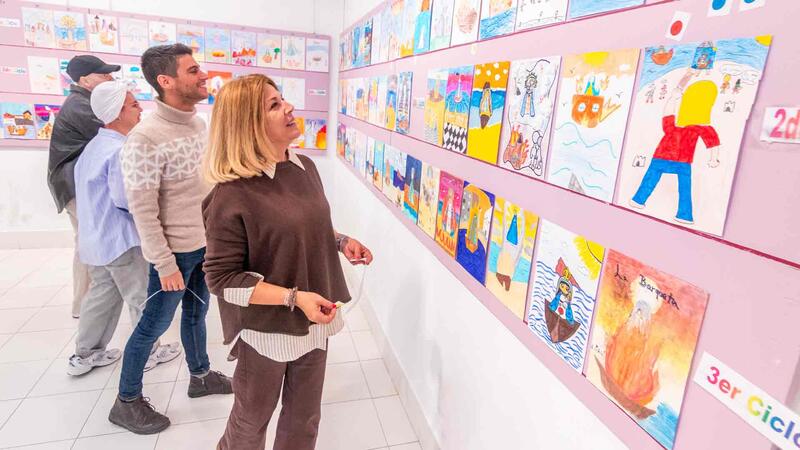 Exposición del XXII Certamen Escolar de Dibujo y Pintura de La Barqueta en la Casa del Fester