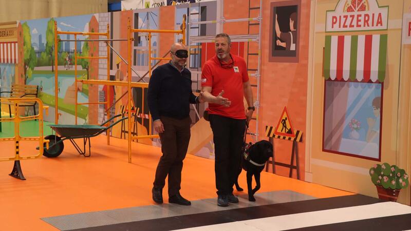 El Palau acoge una exhibición de perros guía de la ONCE para sensibilizar a los escolares sobre la accesibilidad de las personas ciegas