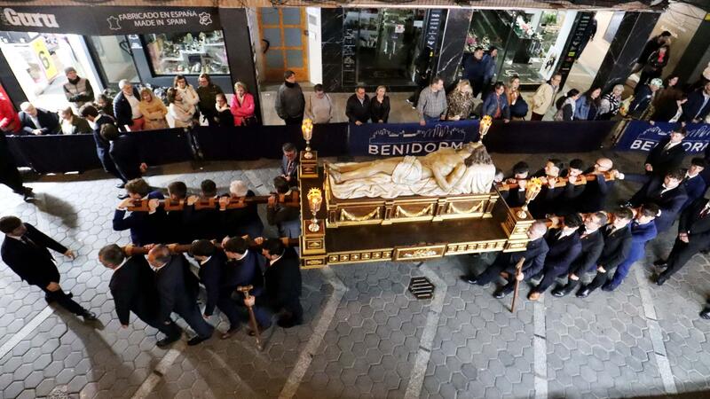 Hundreds of people take to the streets on Good Friday to experience the Holy Burial Procession in Benidorm