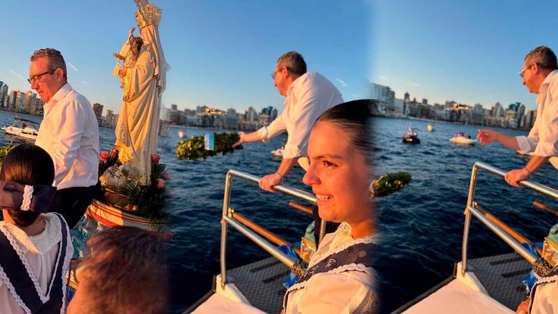 La processó marinera en honor a la Verge del Carme recorre la Badia de Benidorm