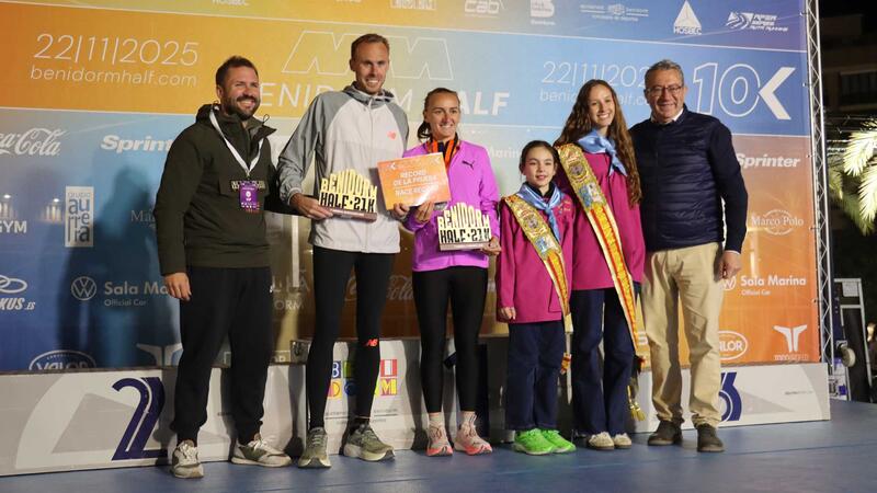 Ben Connor and Lily Partridge triumph in Benidorm Half, which has broken several sporting and participation records