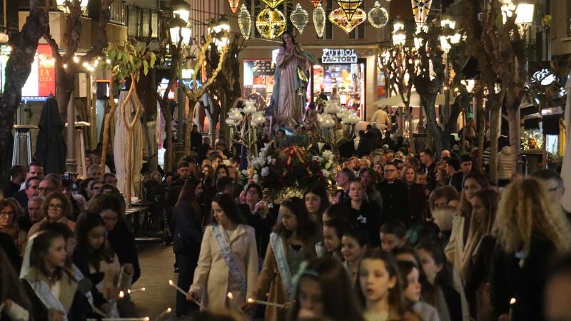 Benidorm revives the celebration of the Inmaculada Concepción with a mass and a procession