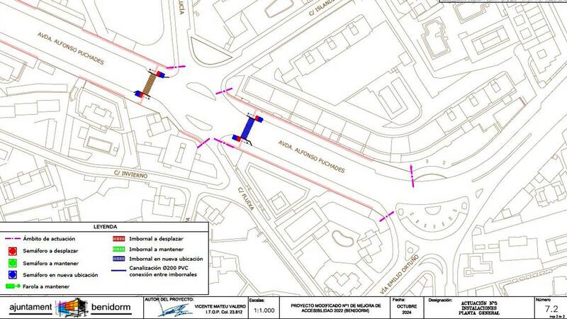 Benidorm inicia una actuación de mejora de la accesibilidad en la avenida Alfonso Puchades