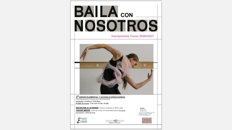 INSCRIPCIONES CURSO 2026/27. PLAZO ABIERTO 5 DE MAYO AL 19 DE MAYO.