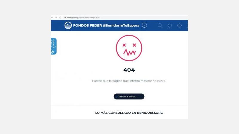Ciudadanos denuncia que la web del programa EDUSI de Benidorm no está operativa 