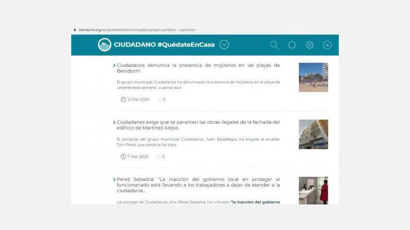 El PP se niega a hacer test masivos a trabajadores del sector privado de Benidorm como pide Ciudadanos y usa el canal de comunicación municipal sobre el Covid para arremeter contra el grupo de la oposición