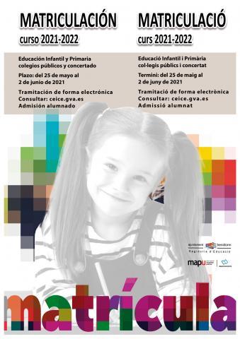 Cartel matriculación curso 2021-2022 Cartel matriculación curso 2021-2022