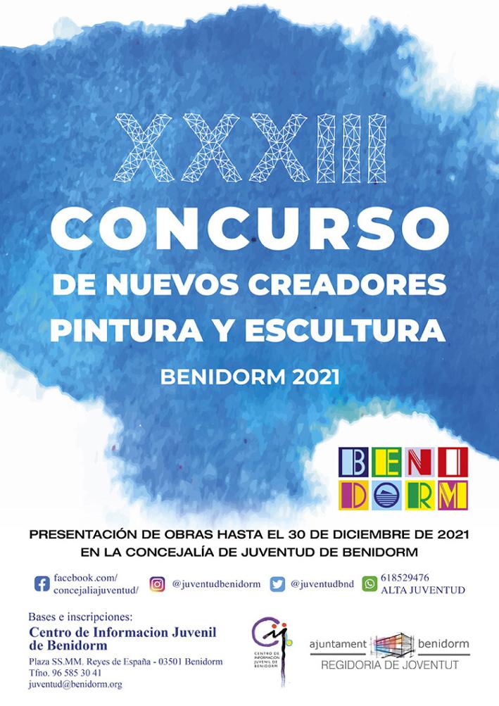 Cartel anunciador. XXXIII Concurso Nuevos Creadores -pintura y escultura- Benidorm 2021