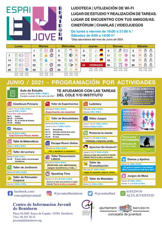Cartel anunciador Espai Jove junio
