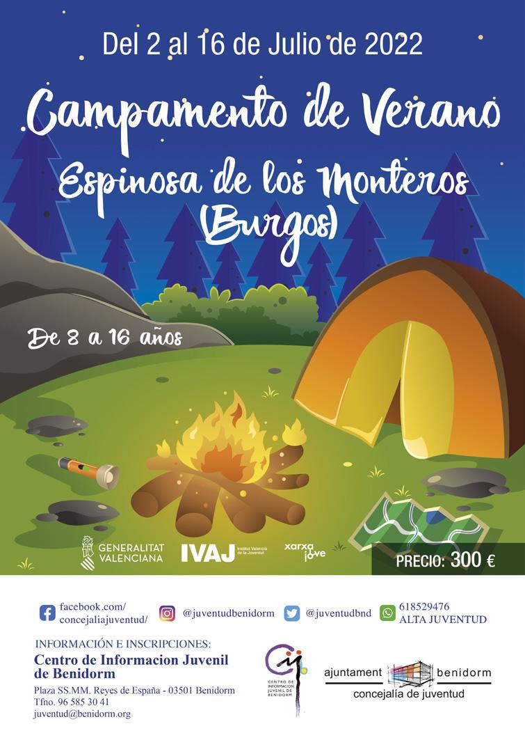 Cartel anunciador Campamento de Verano 2022