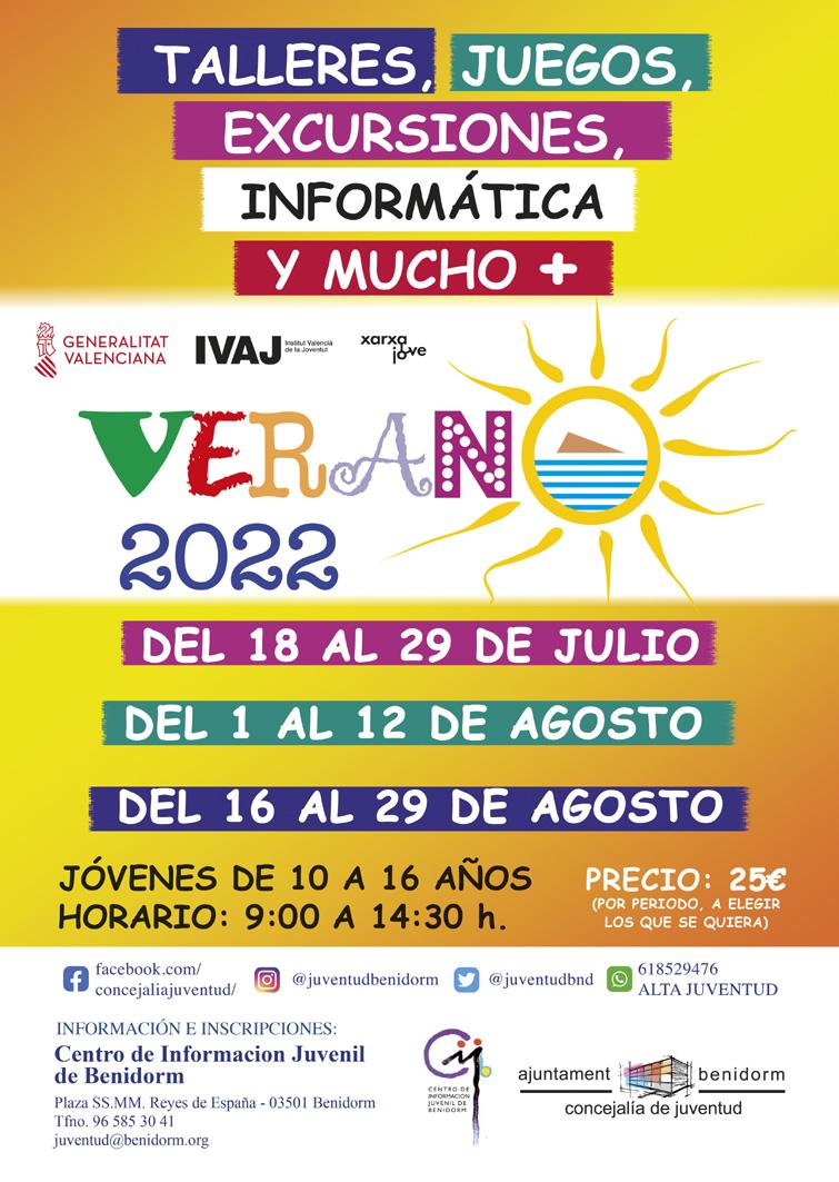 Cartel anunciador PROGRAMA VERANO 2022