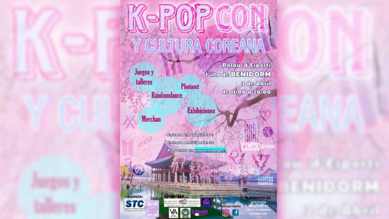 Cartel anunciador del evento benéfico centrado en la música K-Pop y la cultura coreana 