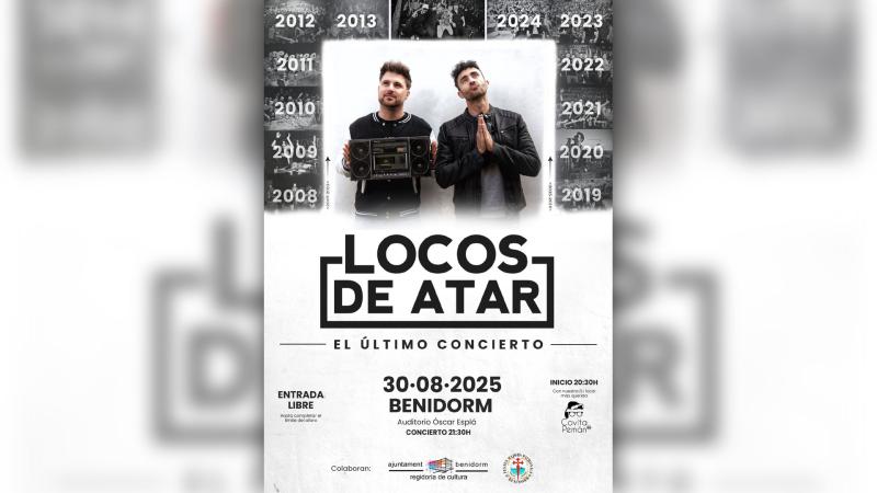 ‘Locos de Atar’ se despide el sábado 30 con ‘El último concierto’ en el auditorio Óscar Esplá ‘Locos de Atar’ se despide el sábado 30 con ‘El último concierto’ en el auditorio Óscar Esplá