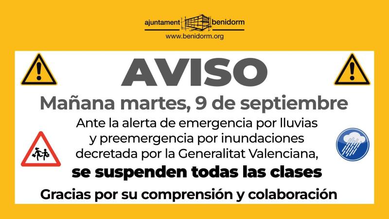 Suspensiòn clases lluvias