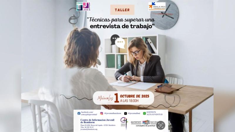 Juventud programa un taller para aprender las técnicas para superar una entrevista de trabajo