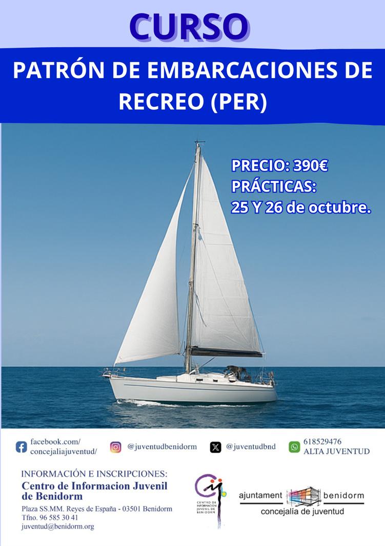 Cartel anunciador Curso Patrón Embarcaciones de Recreo (PER)
