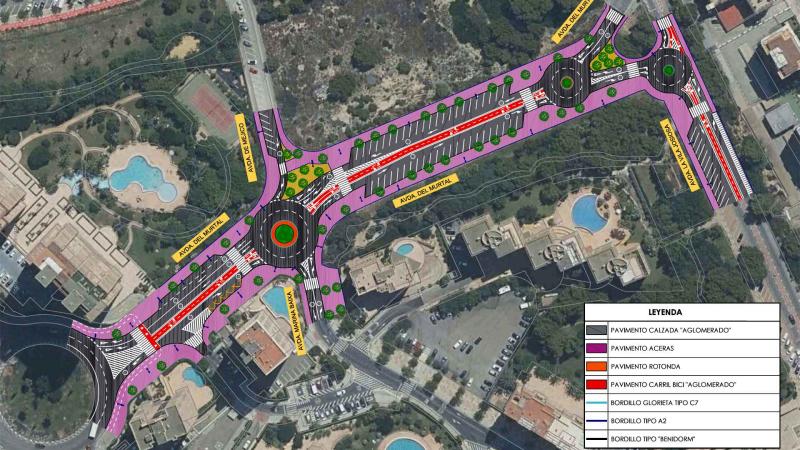 Benidorm inicia la construcción de tres rotondas en La Cala para mejorar el tráfico y la seguridad vial en la zona 