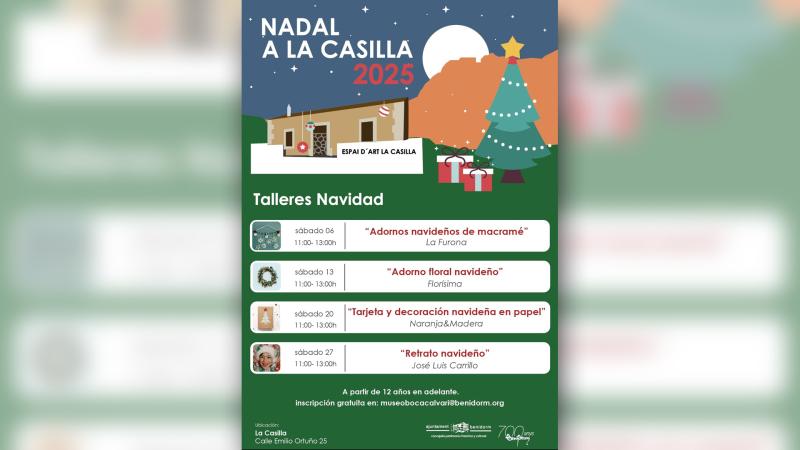 Patrimonio Histórico programa cuatro talleres gratuitos de temática navideña en el Espai d’Art La Casilla