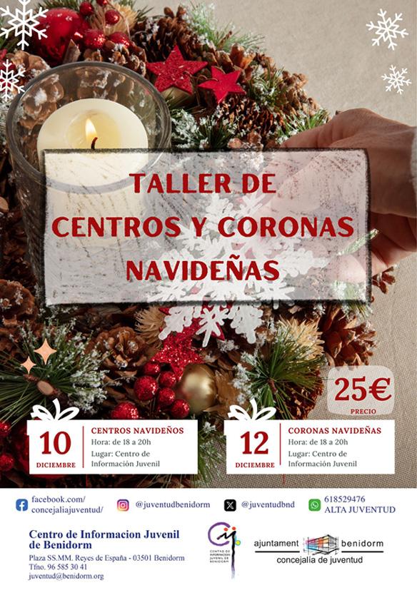 Talleres de adornos navideños: centros y coronas.