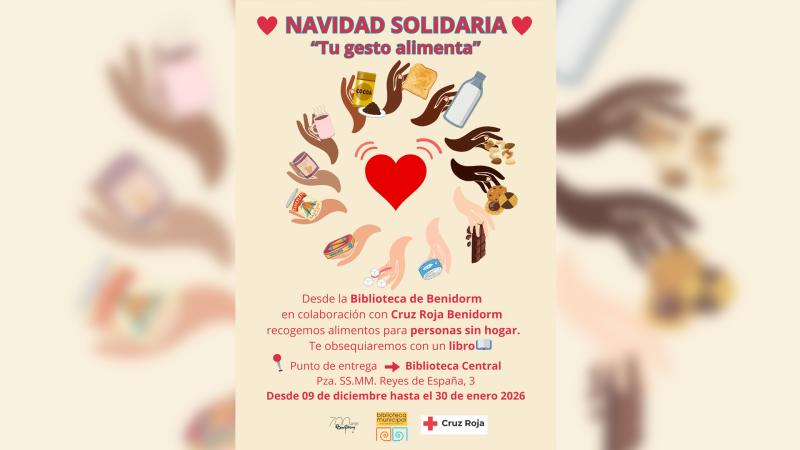 La red de bibliotecas inicia una campaña solidaria de recogida de alimentos para personas sin hogar durante la Navidad