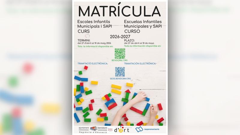 Plazo de matriculación para guarderías de Benidorm