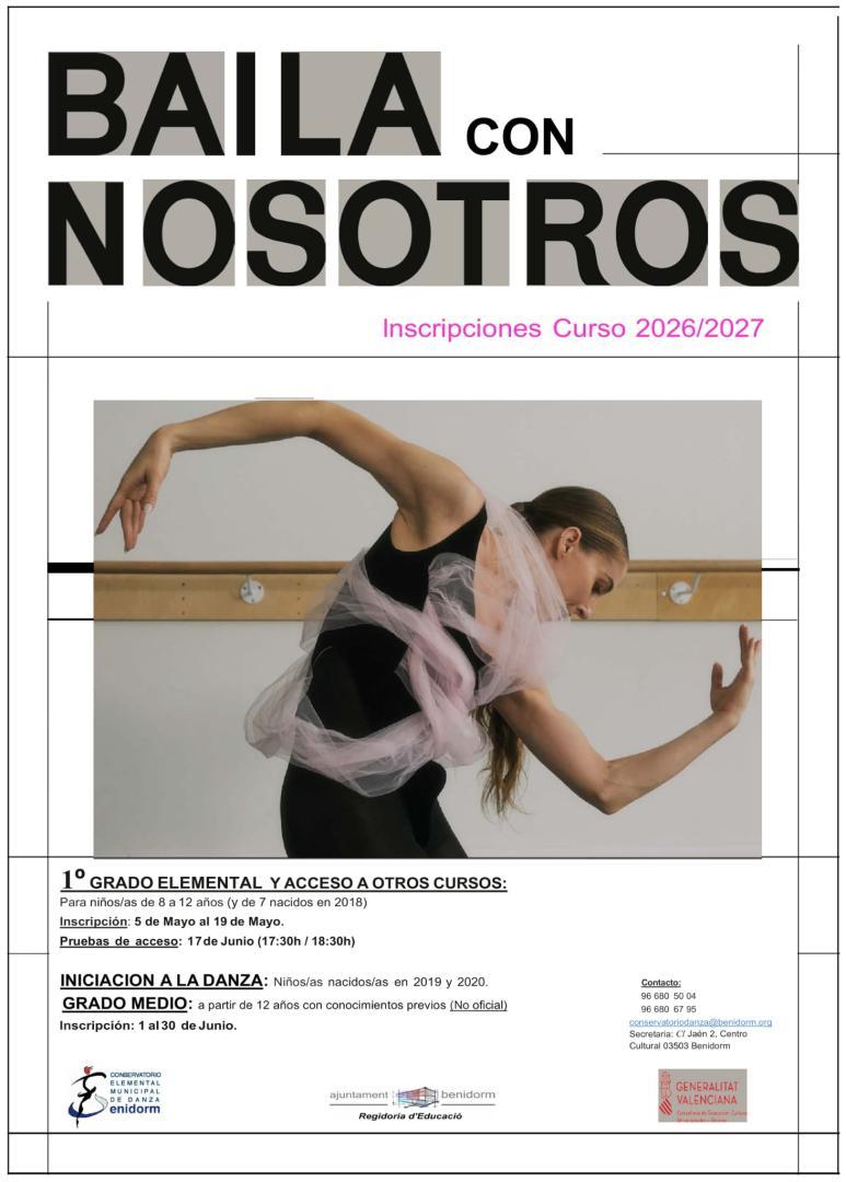 INSCRIPCIONES CURSO 2026/27. PLAZO ABIERTO 5 DE MAYO AL 19 DE MAYO