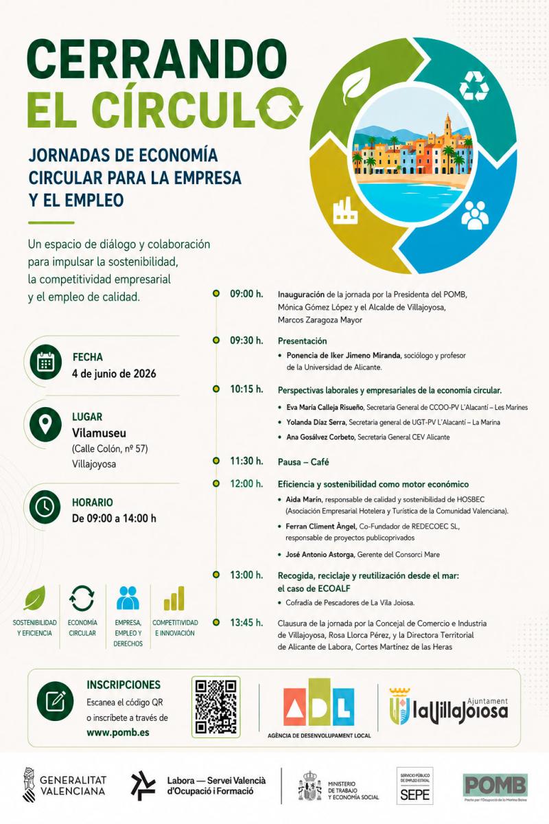 El POMB organiza una jornada para analizar el impacto de la economía circular en el tejido económico de la Marina Baixa