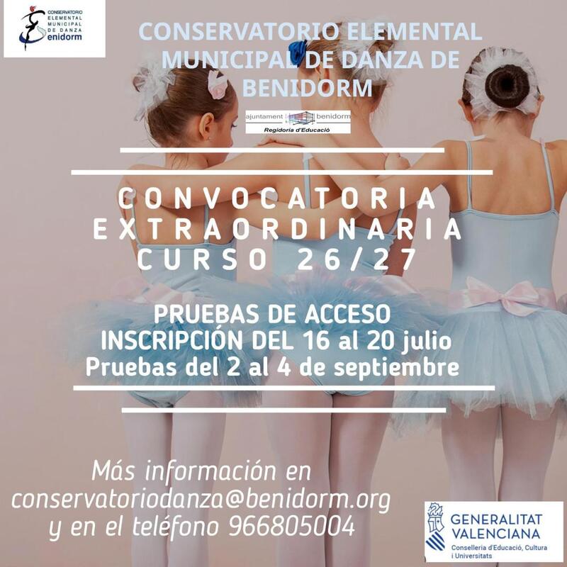 PLAZO EXTRAORDINARIO INSCRIPCIONES CURSO 2026/27 DEL 16 AL 20 DE JULIO 2026